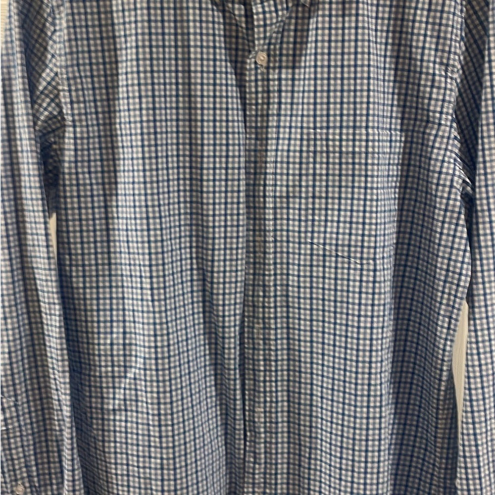 J. Crew Blue and White Plaid Button Down Shirt